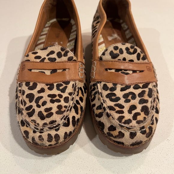 Sperry Leopard Print Loafers with Tan Accents - Picture 3 of 5